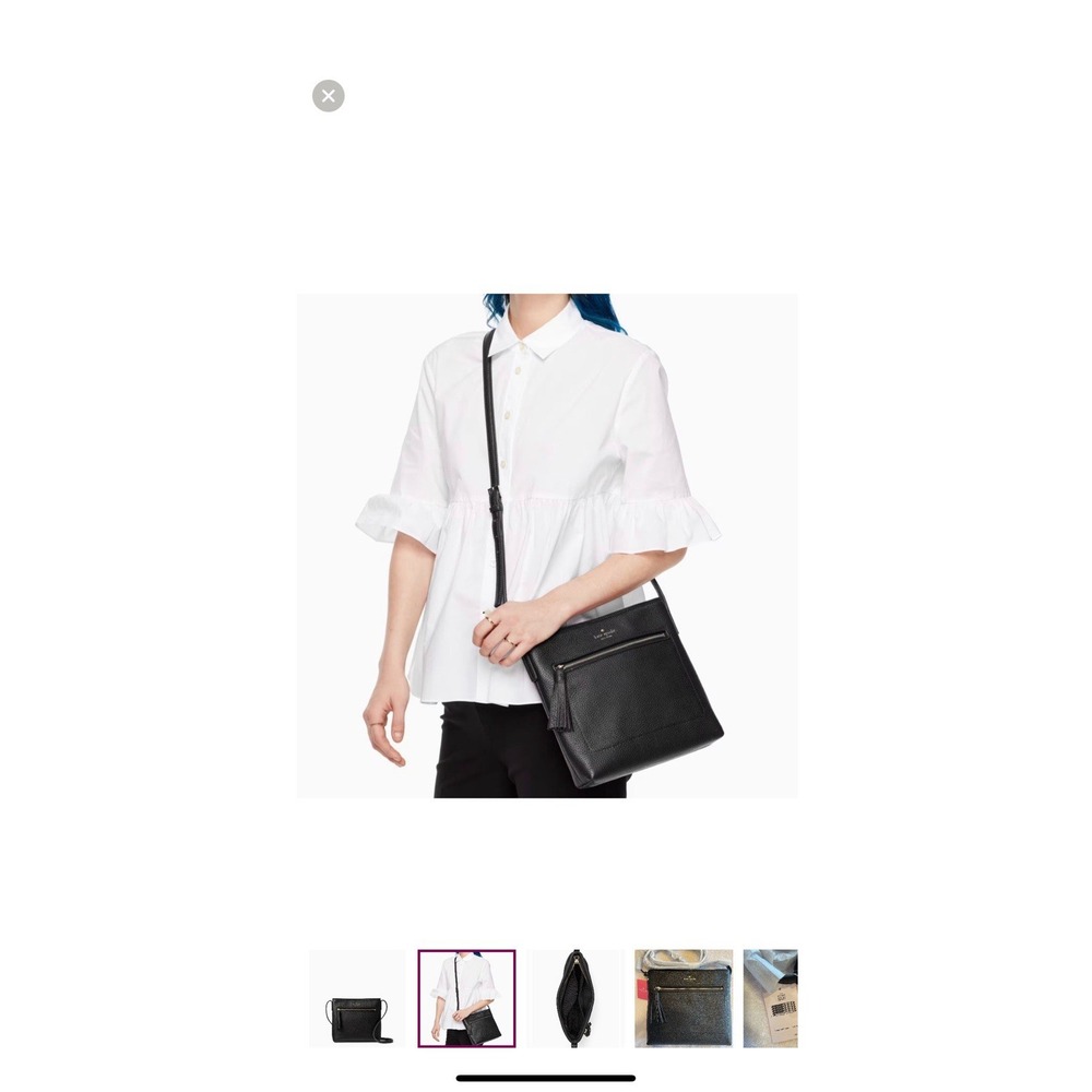 Kate Spade New York Chester Street Dessi Pebbled ‎ Leather  Black Crossbody Bag